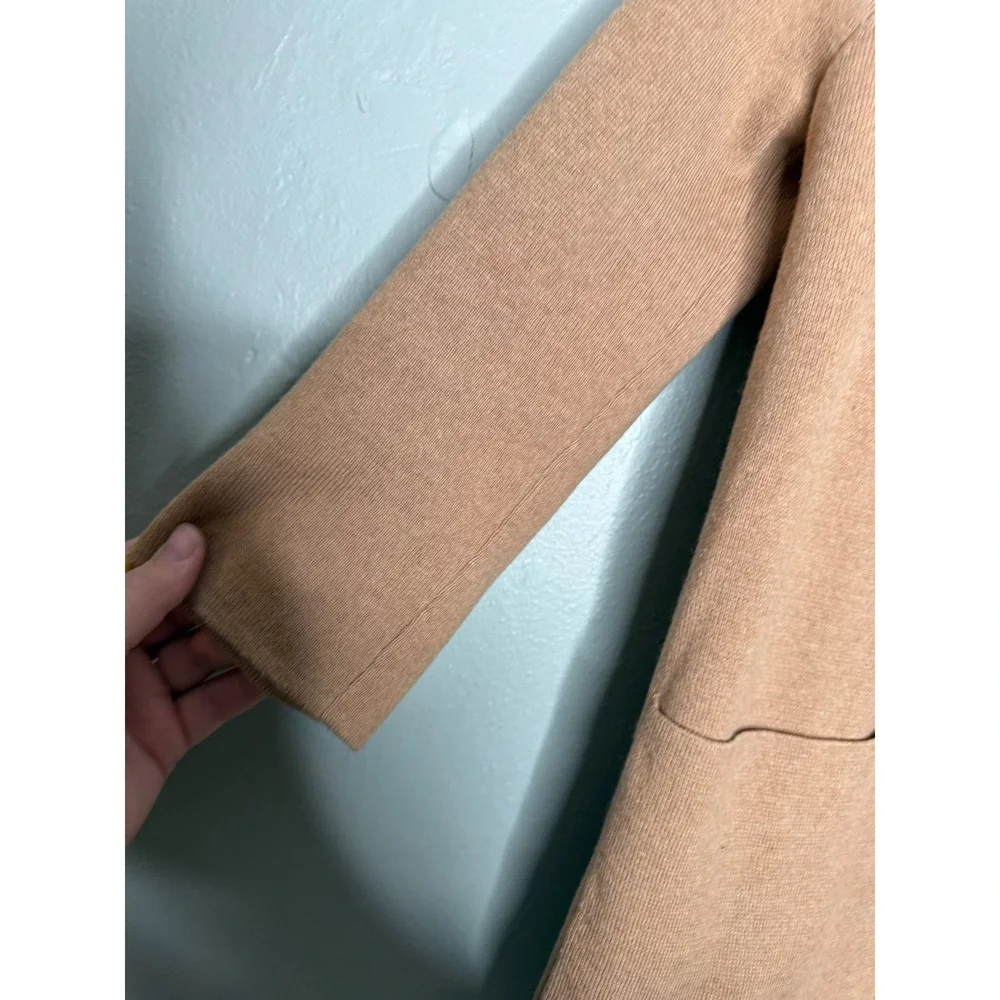 J. Crew 365 Sophie Open Front Sweater Blazer Tan Merino Wool‎ Blend